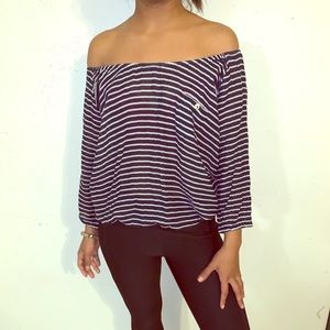J. Crew Striped Navy/White Boho Shirt - XS